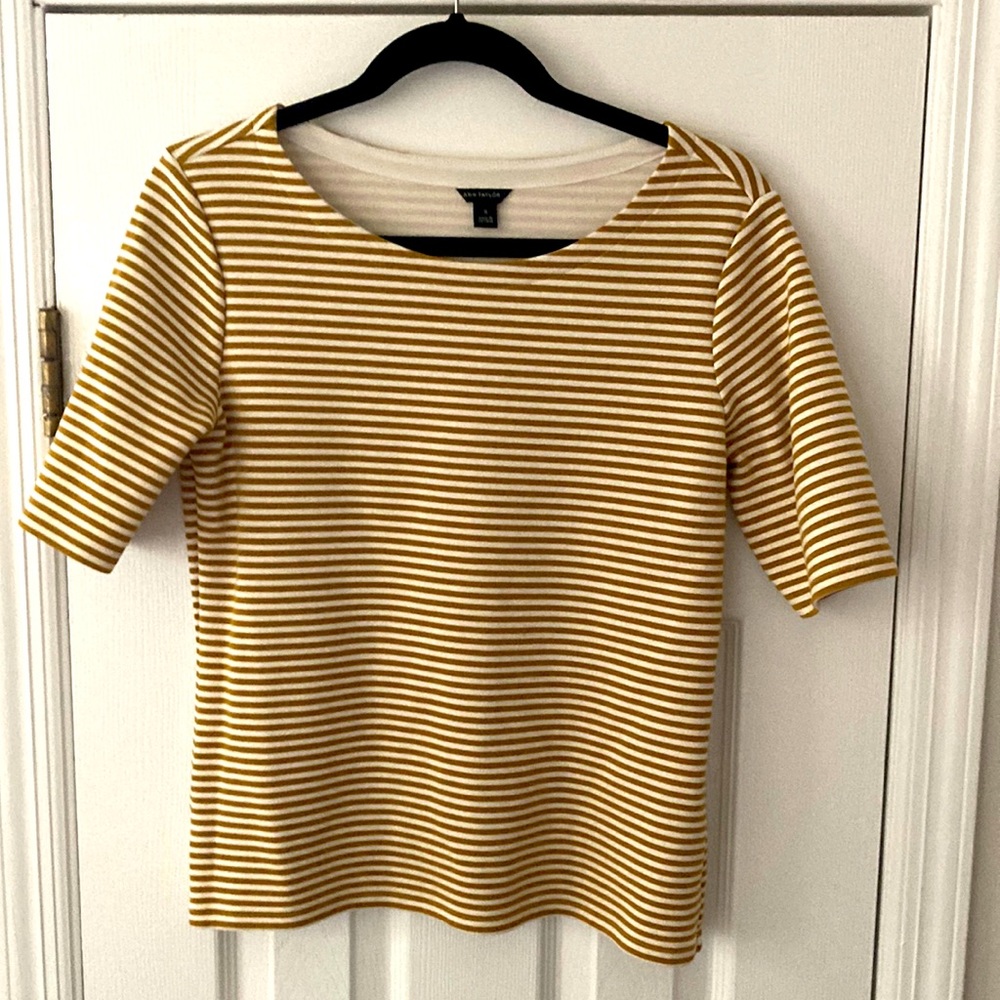 Scoop neck striped top
